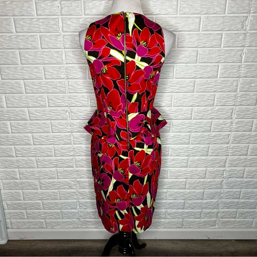 KATE SPADE NEW YORK NWOT Floral Snap Dragon Sheath Peplum Dress Size 8